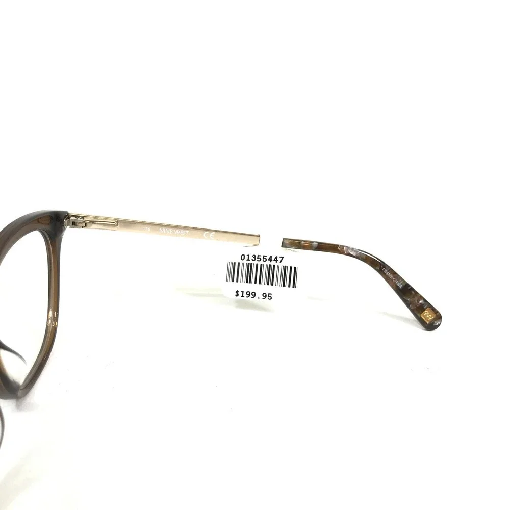 Nine West Eyeglasses Frames NW8004 210 Clear Brown Gold Cat Eye 52-17-135